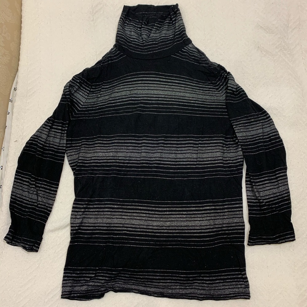 Talbots Womens Black and White Sweater T-Neck